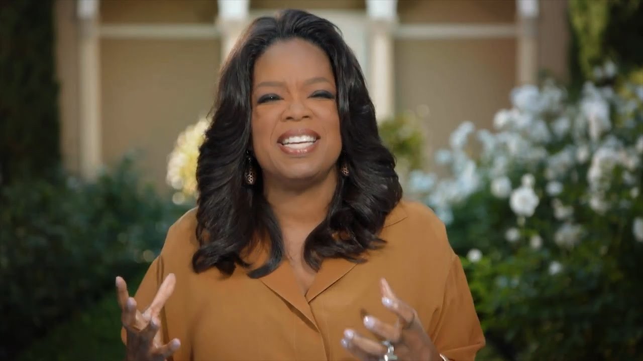 Celebrity endorsement featuring Oprah discussing her positive experience with BlueMagic Group's hair transplant services.
