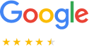 Google logo icon representing positive reviews and high ratings for BlueMagic Group's expertise in hair restoration procedures.