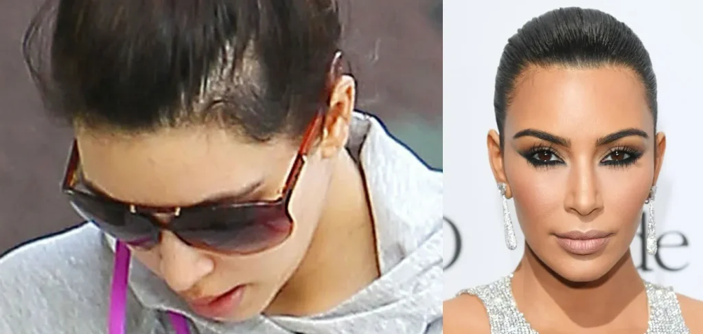 kim kardashian hairline before and after her transplantation in turky