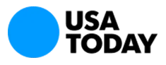 USA Today logo representing BlueMagic Group's recognition in major American media outlets for their innovative hair transplantation techniques.